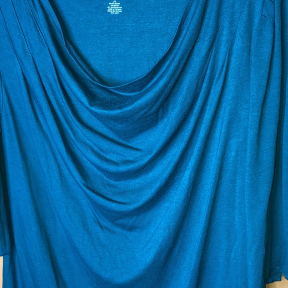 a.n.a. Blouse Maternity Teal Cowl Neck L - Picture 3 of 6